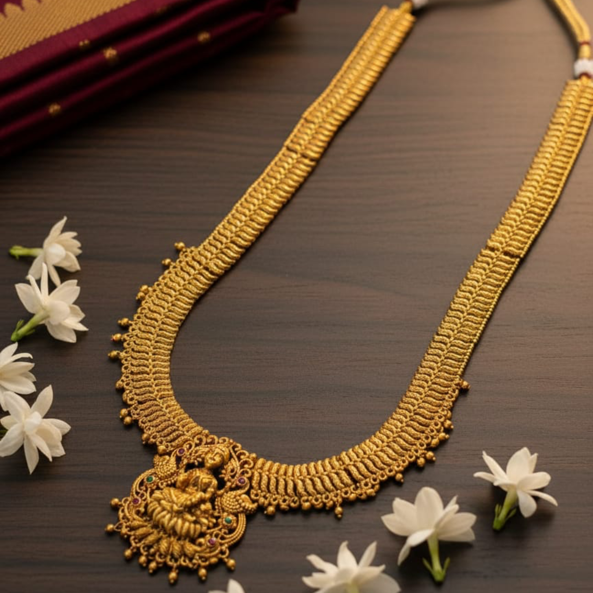 Antique gold Lakshmi temple necklace