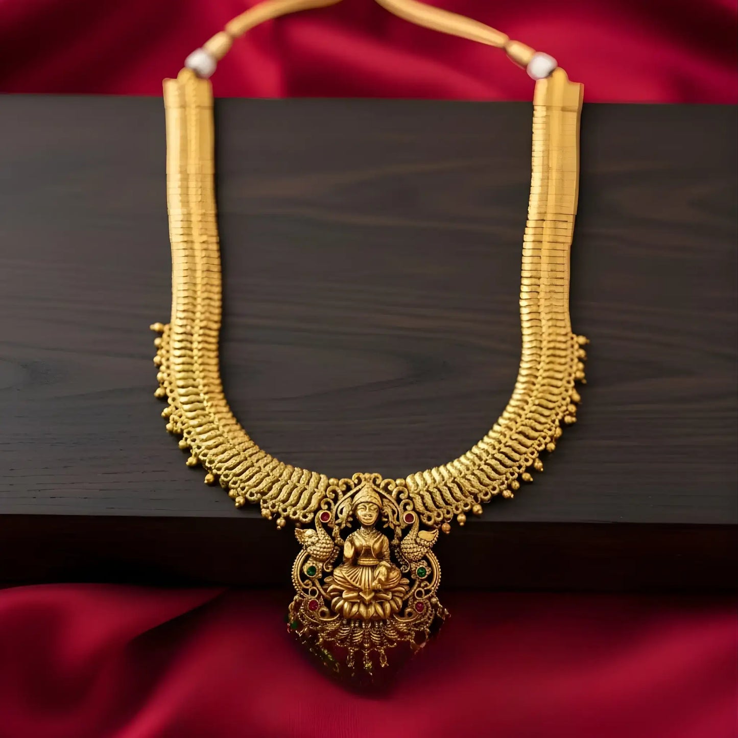 Antique Temple Necklace With Lakshmi Motif
