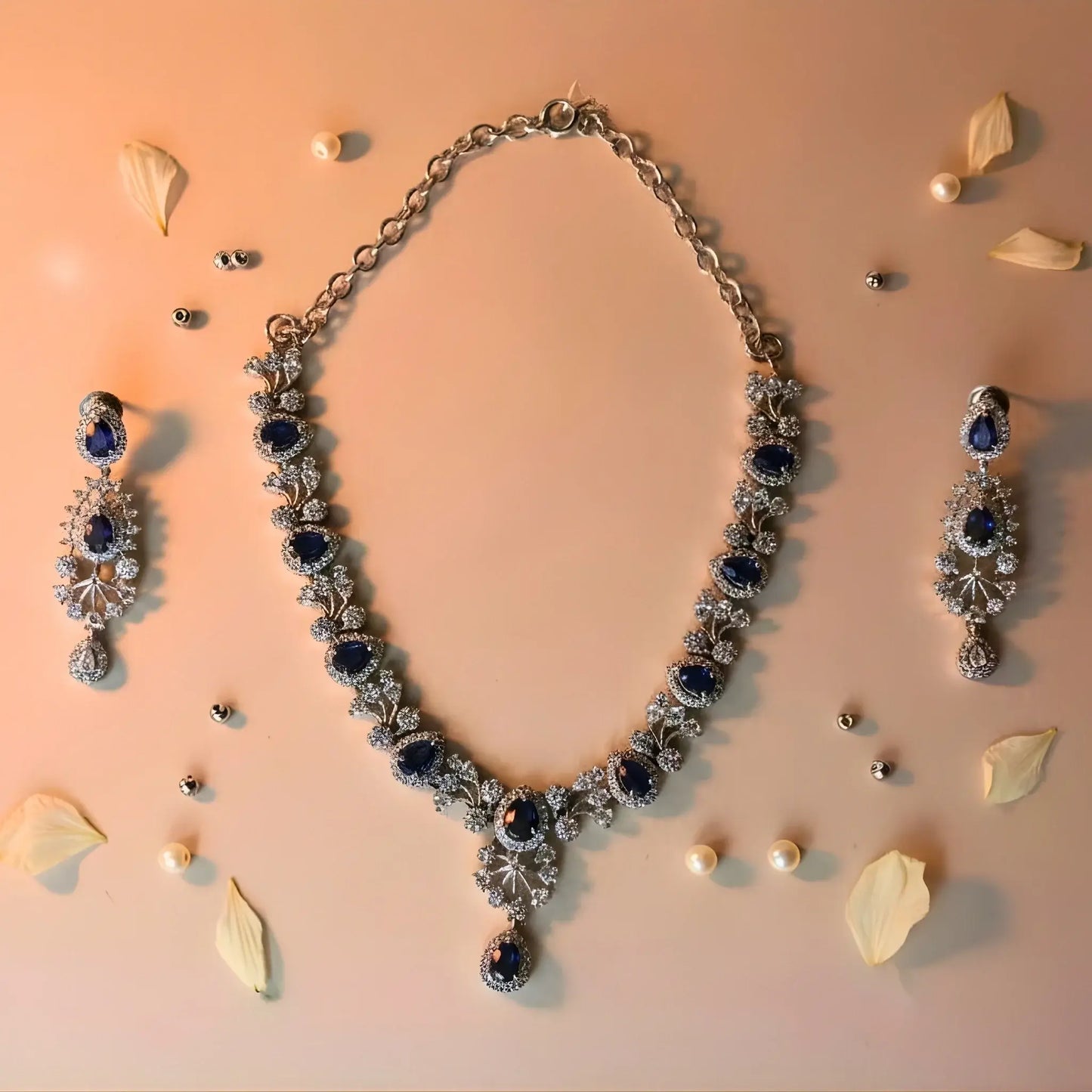 Luxury Necklace With Blue Stone