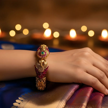Bangles With Ruby and Emerald Design