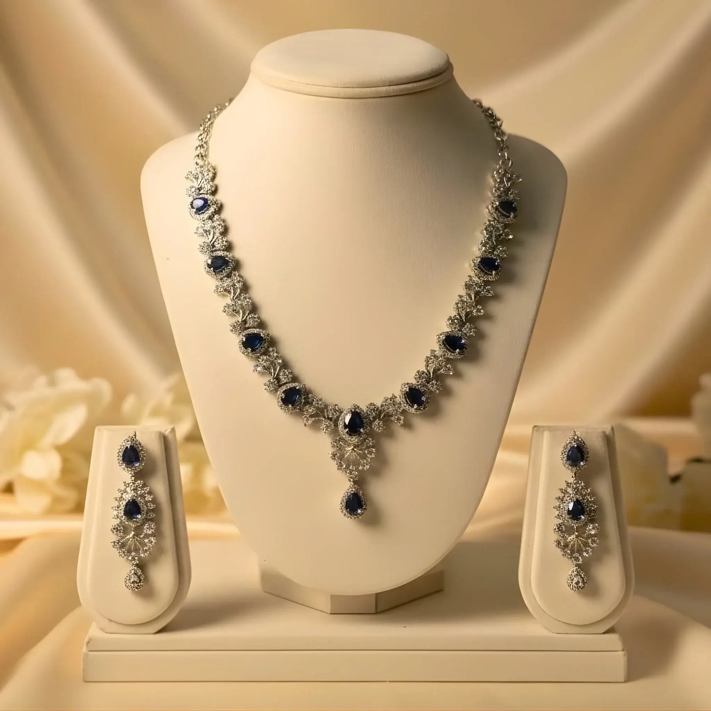Luxury Necklace With Blue Stone