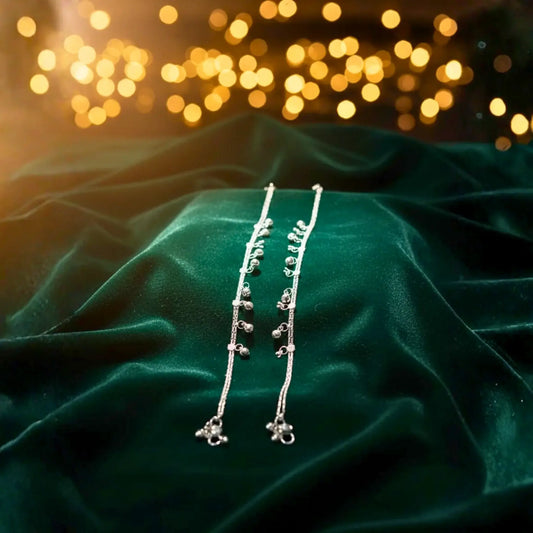 Silver-Plated Ghungroo Anklets
