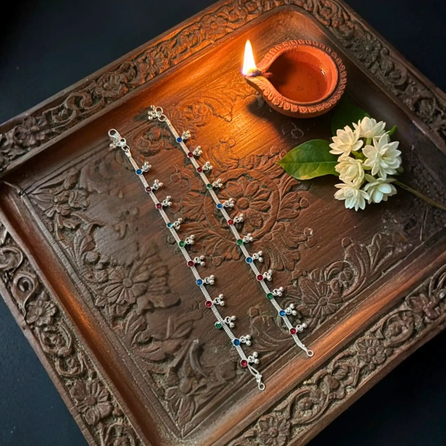 Vibrant Multicolour Bead Anklets